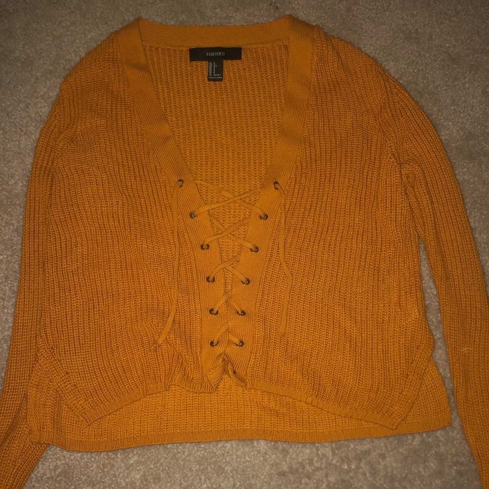 yellow forever 21 sweater